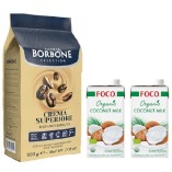 Зерновой кофе и 2 кокосовых молока